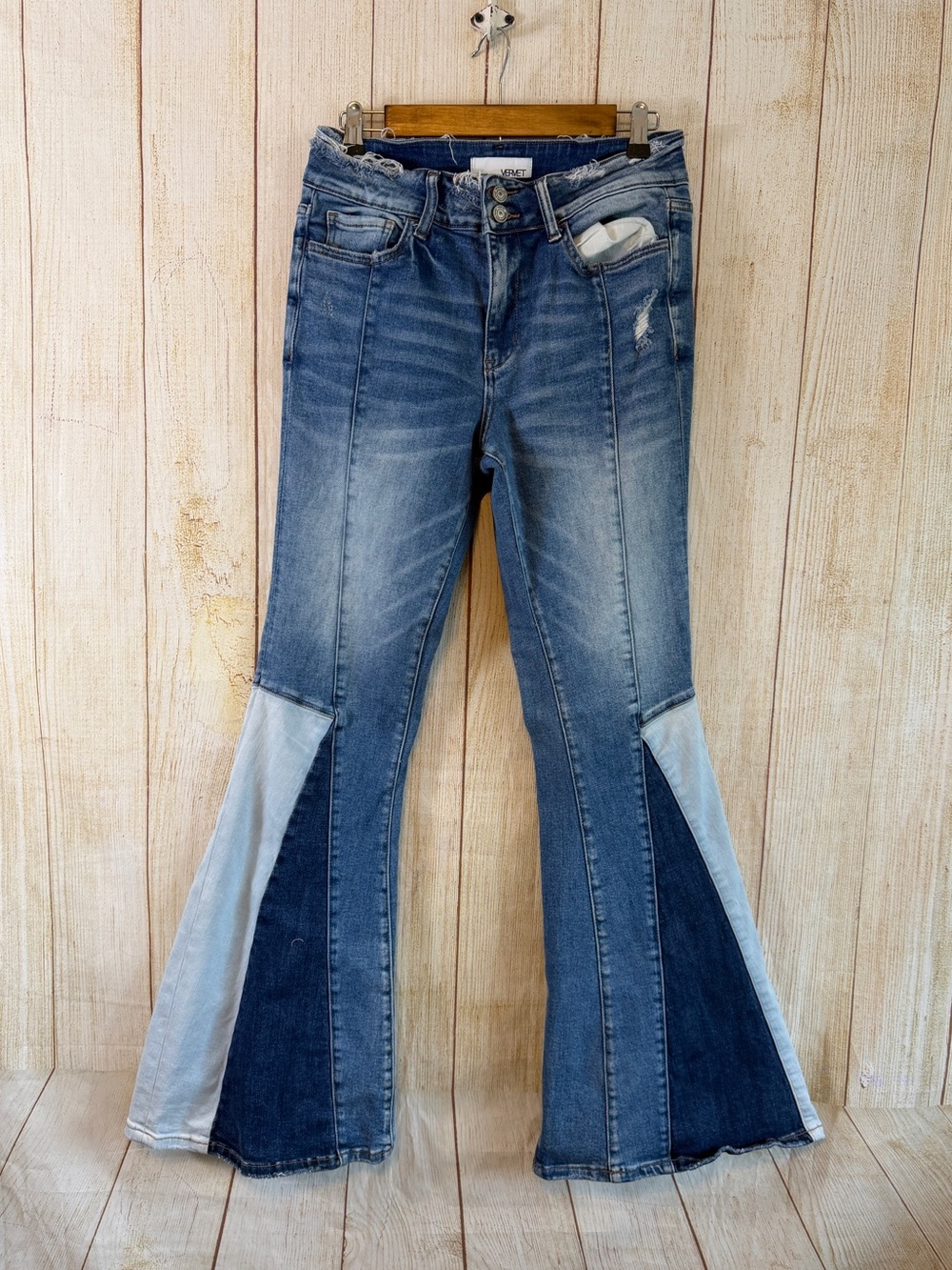 VERVET High Rise Color Block Flare Jeans | Size 29
